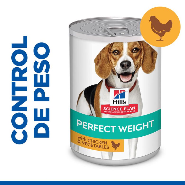 Hill's Adult Perfect Weight Frango e legumes lata para cães, , large image number null